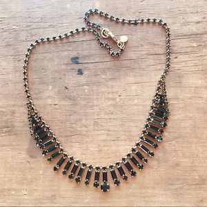 J. Crew Black Rhinestone Statement Necklace